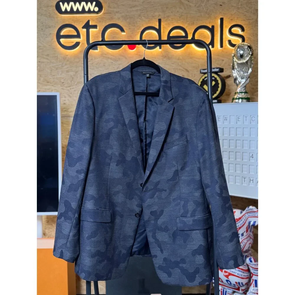 Banana Republic Men’s 48R Tonal Camo Blazer – Italian Fabric – Navy Blue